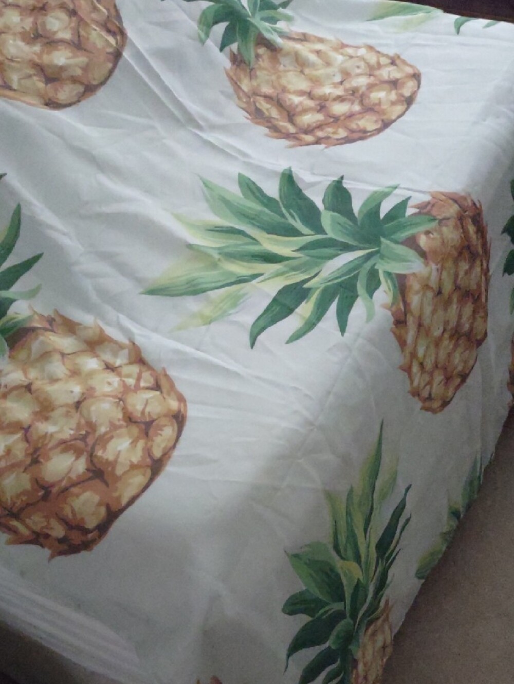 Pineapple Large Print Shower Curtain - Tropical Home Accent